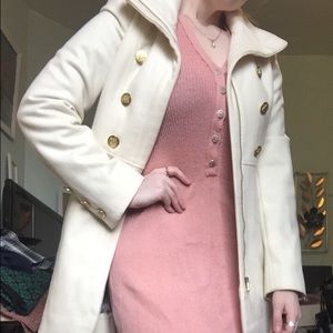 Guess Military Style White Coat with Gold Accents!