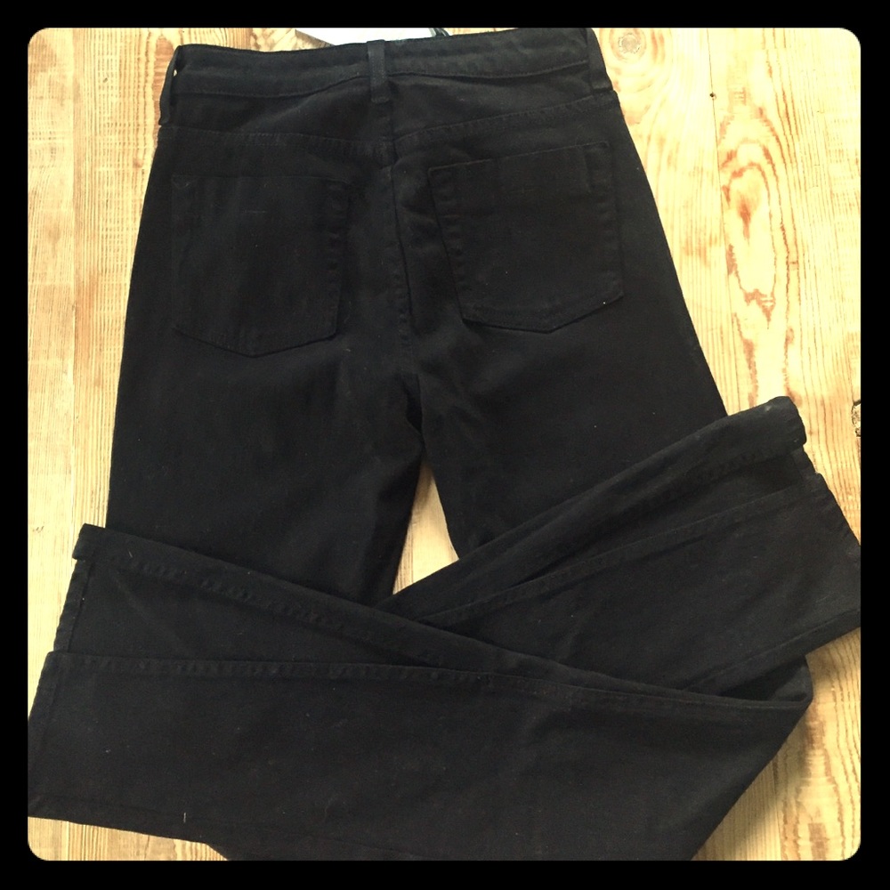 Nasty Gal Black Slit Flair Jeans