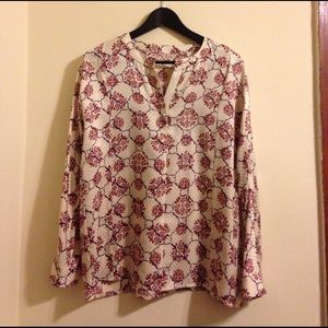 Rina print silk top