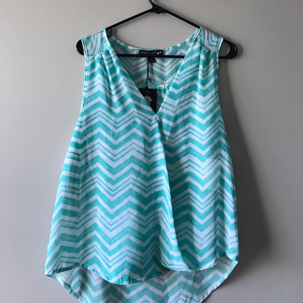 Chevron, sleeveless blouse