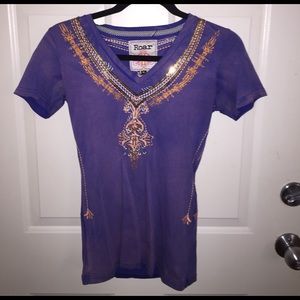 Roar purple embellished shirt