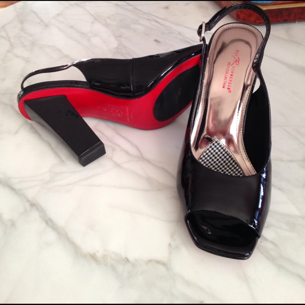 Black patent leather shoes