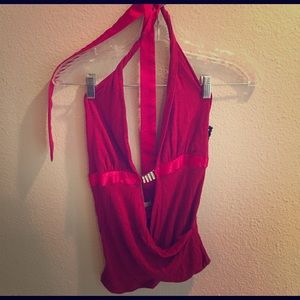 Red halter top