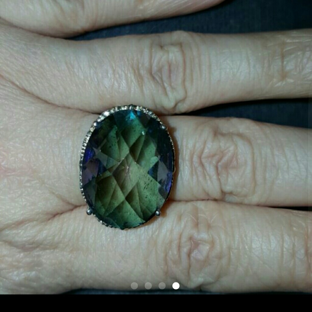 Vintage blue topaz sterling silver ring size 8/9
