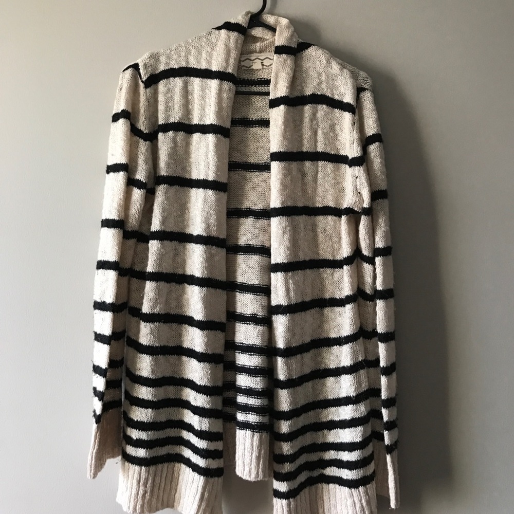 Black and tan striped cardigan
