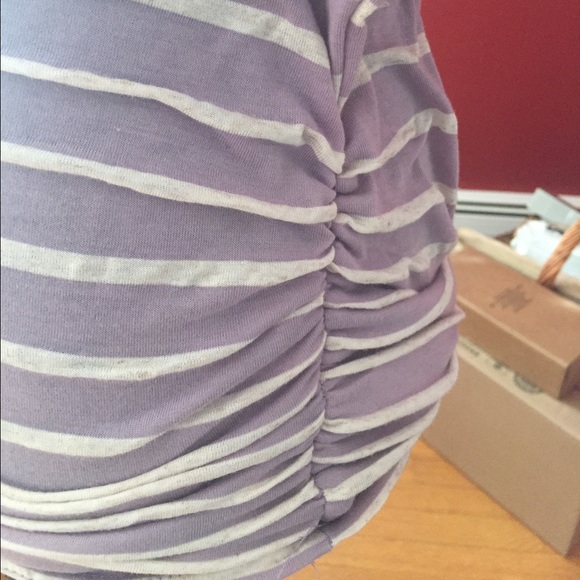 Open Shoulder Striped Lace Top - Picture 4 of 4