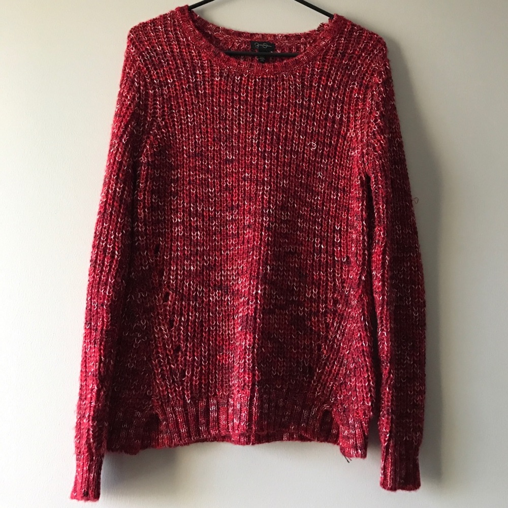 White and red sweater