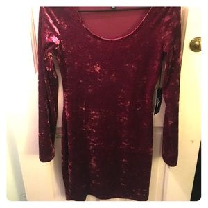 burgundy velvet dress
