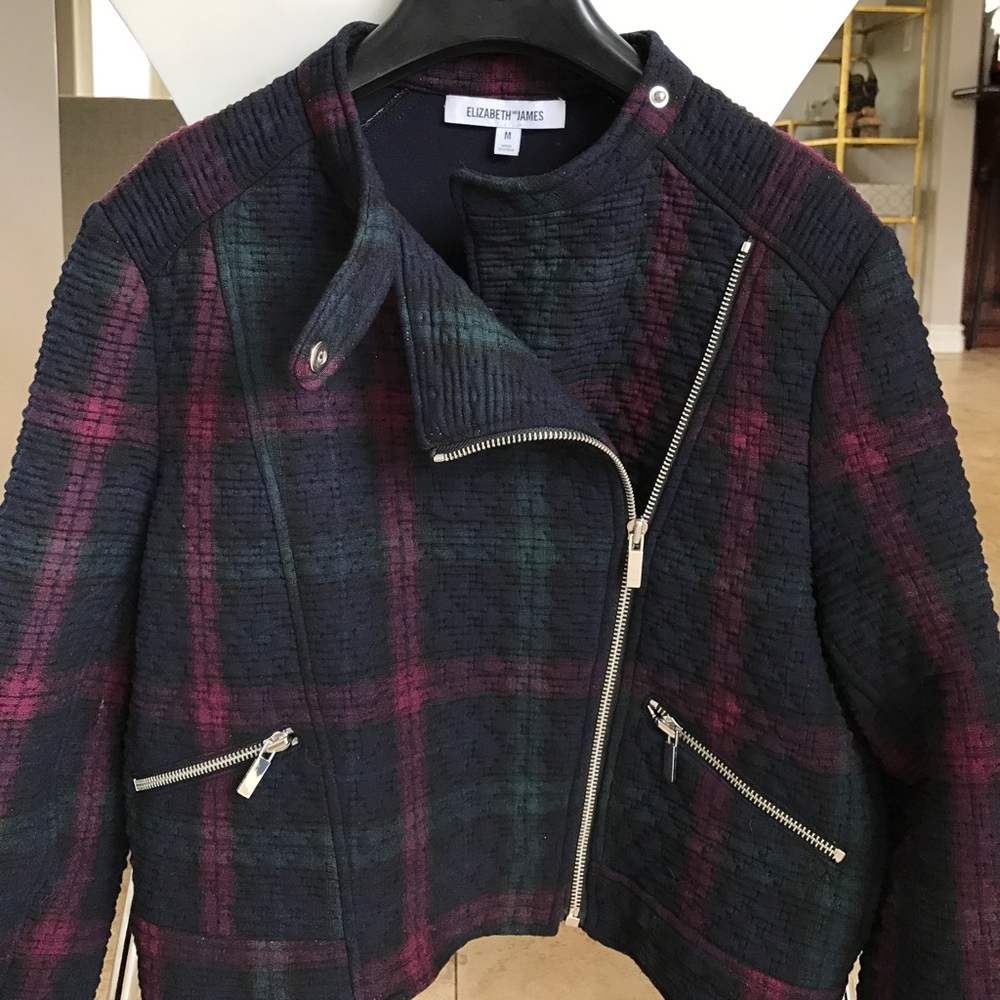 Elizabeth & James patti plaid moto jacket
