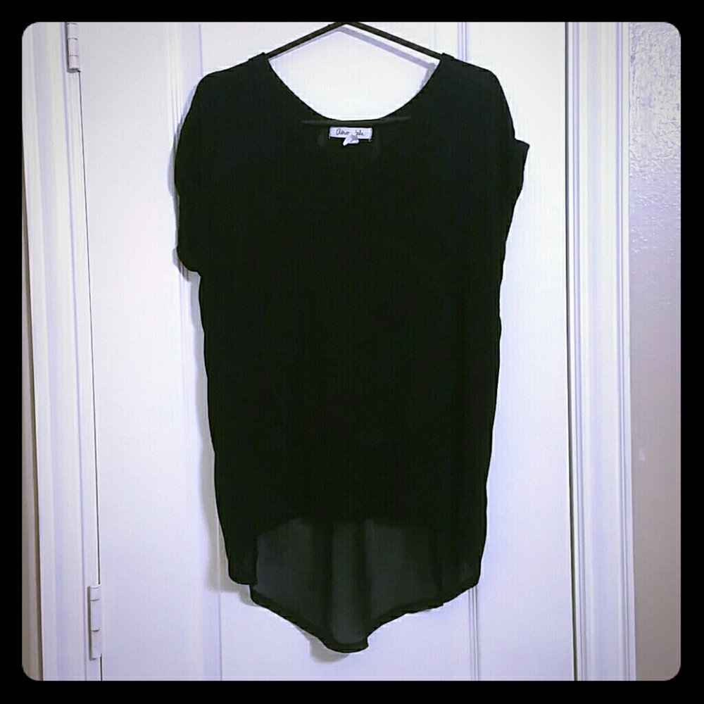 Black hi low tunic