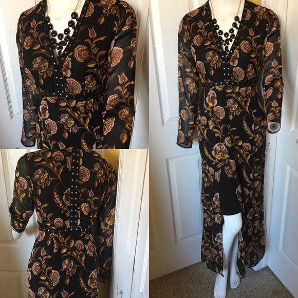 💥SOLD💥Floral-Print Long Slit-Front Maxi Dress 🌾 - Picture 3 of 7