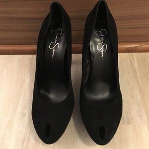 Jessica Simpson Black Suede Heels, Size 9.5