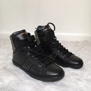Saint Laurent studded leather hi-top sneakers