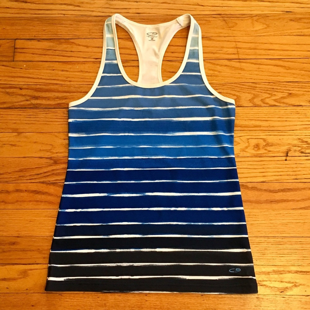 Blue Striped Athletic Top