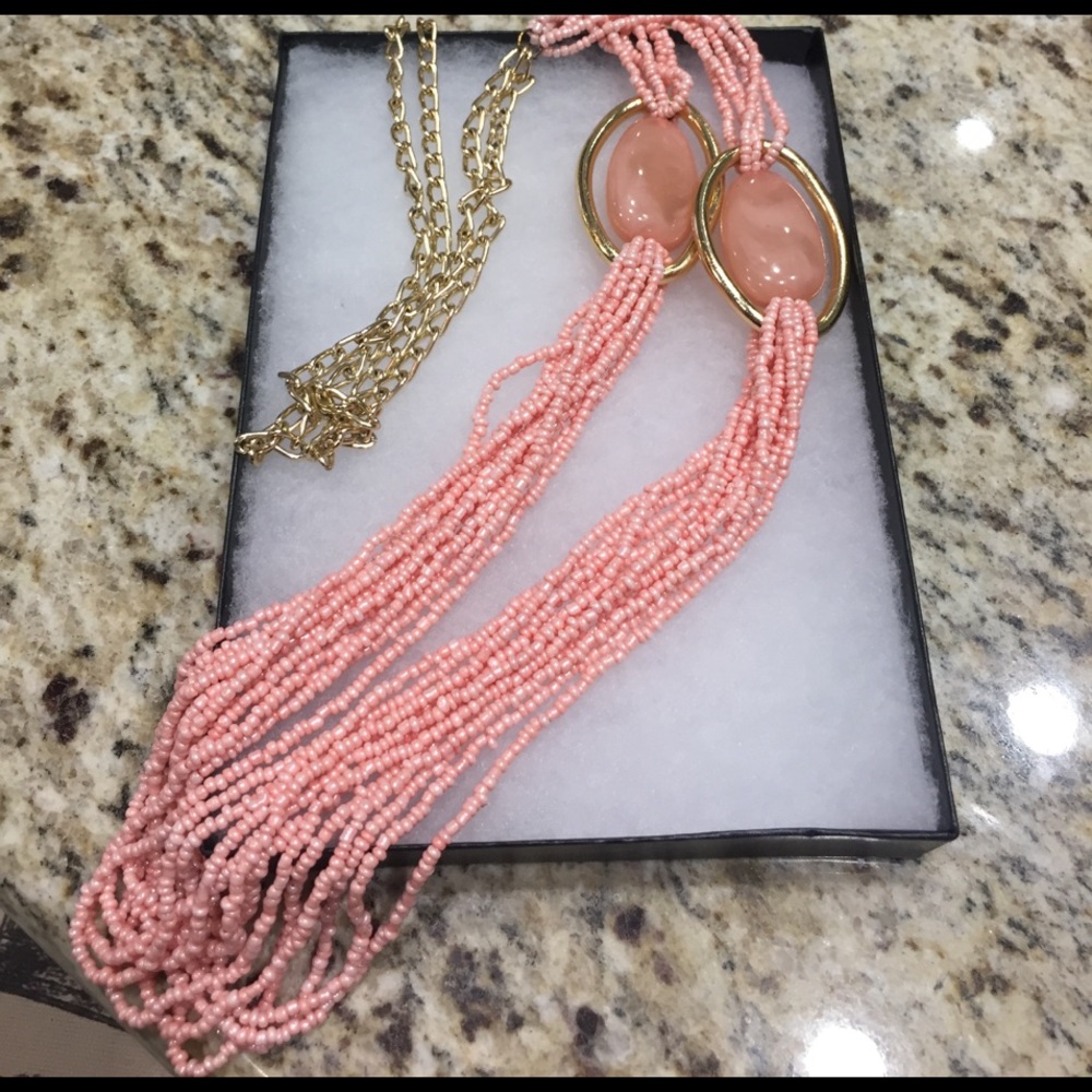 Peach Beaded Necklace