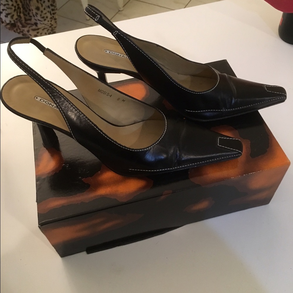 Donald J Pliner sling back leather heels