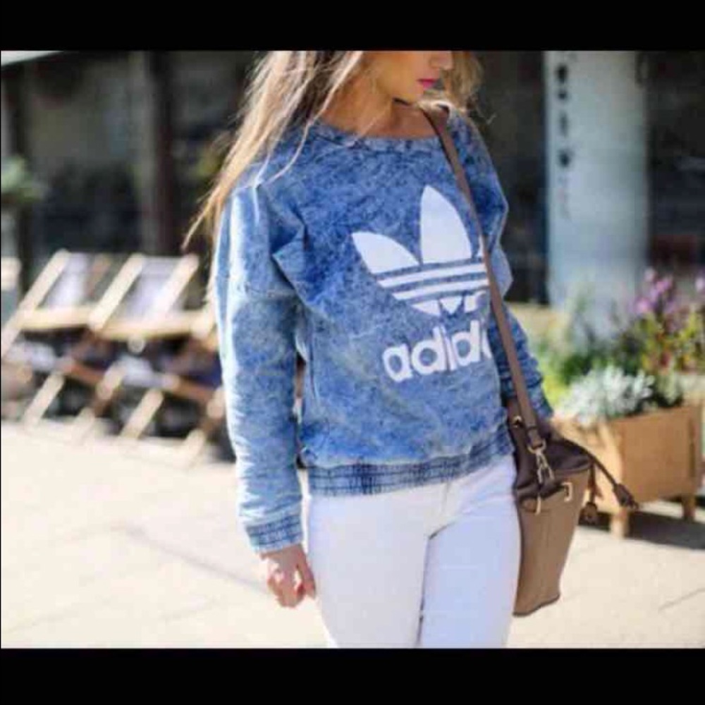 ADIDAS Acid Wash Sweatshirt Sz S RARE