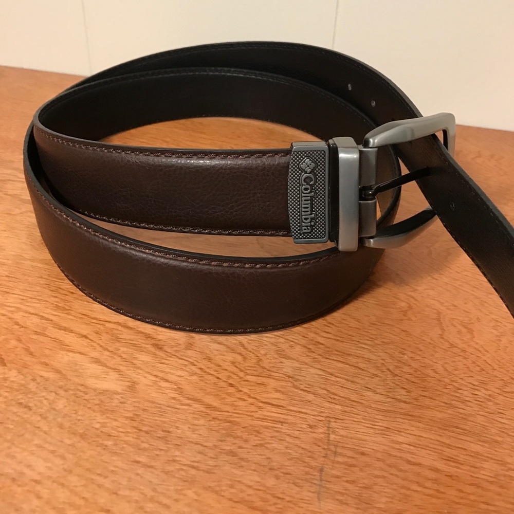 Columbia leather belt -reversible brown/black