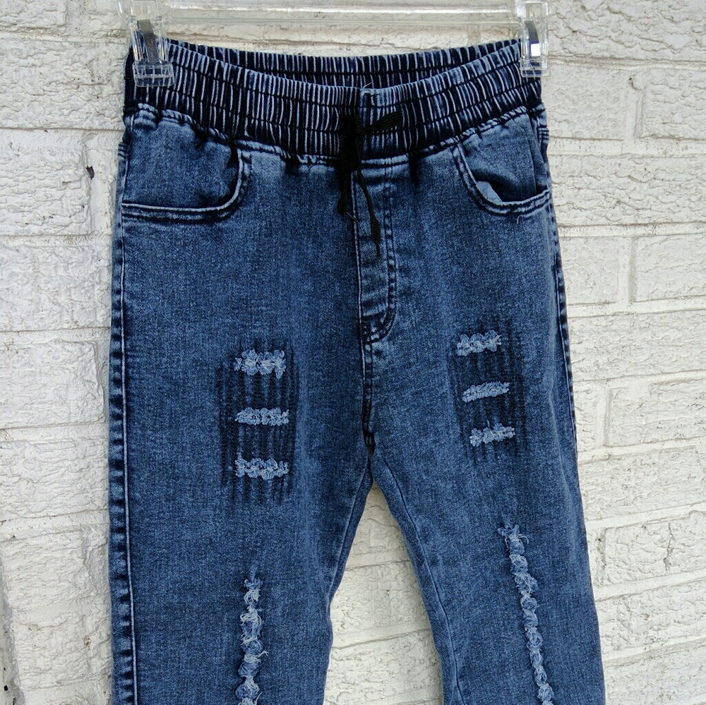 Jogger Blue Jeans Medium Stretchy Waist