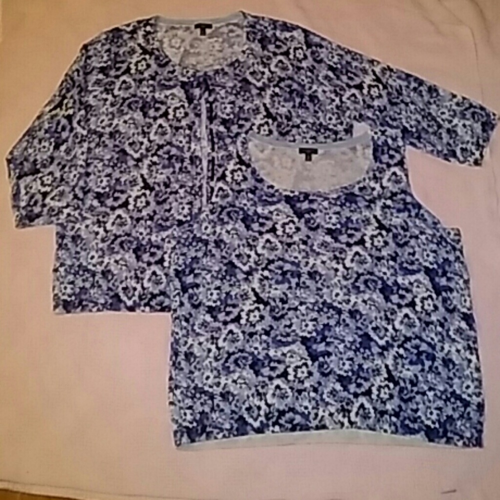 NWOT Talbots 2 piece set button down cardigan