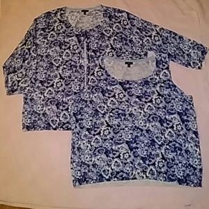 NWOT Talbots 2 piece set button down cardigan