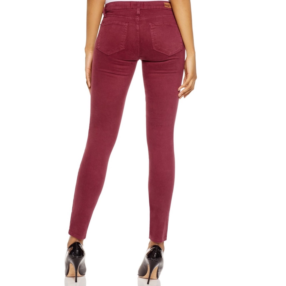 Paige brand dark red skinny jeans