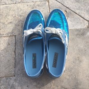 Blue Sequin Sperry Too-sider
