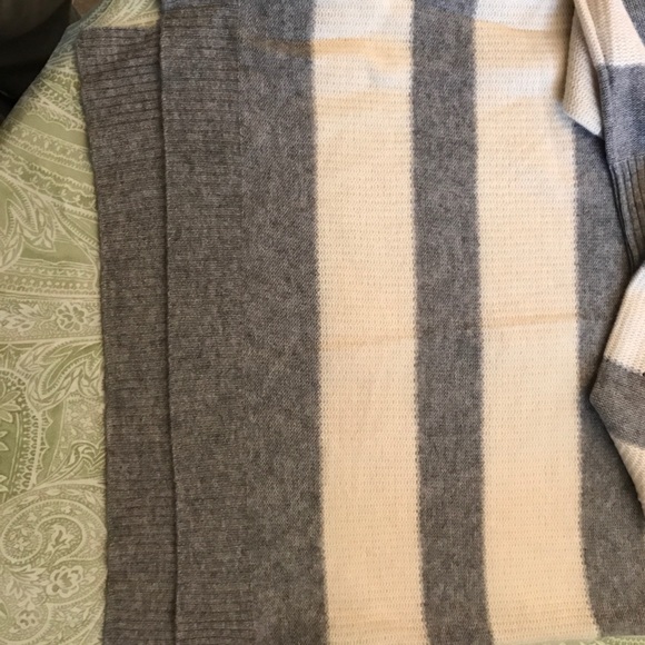 Allway cashmere sweater! Grey & cream stripe Sz XL - Picture 3 of 4