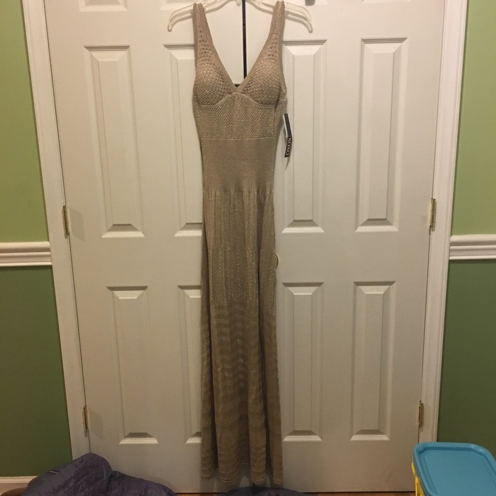 NWT-Gold maxi dress