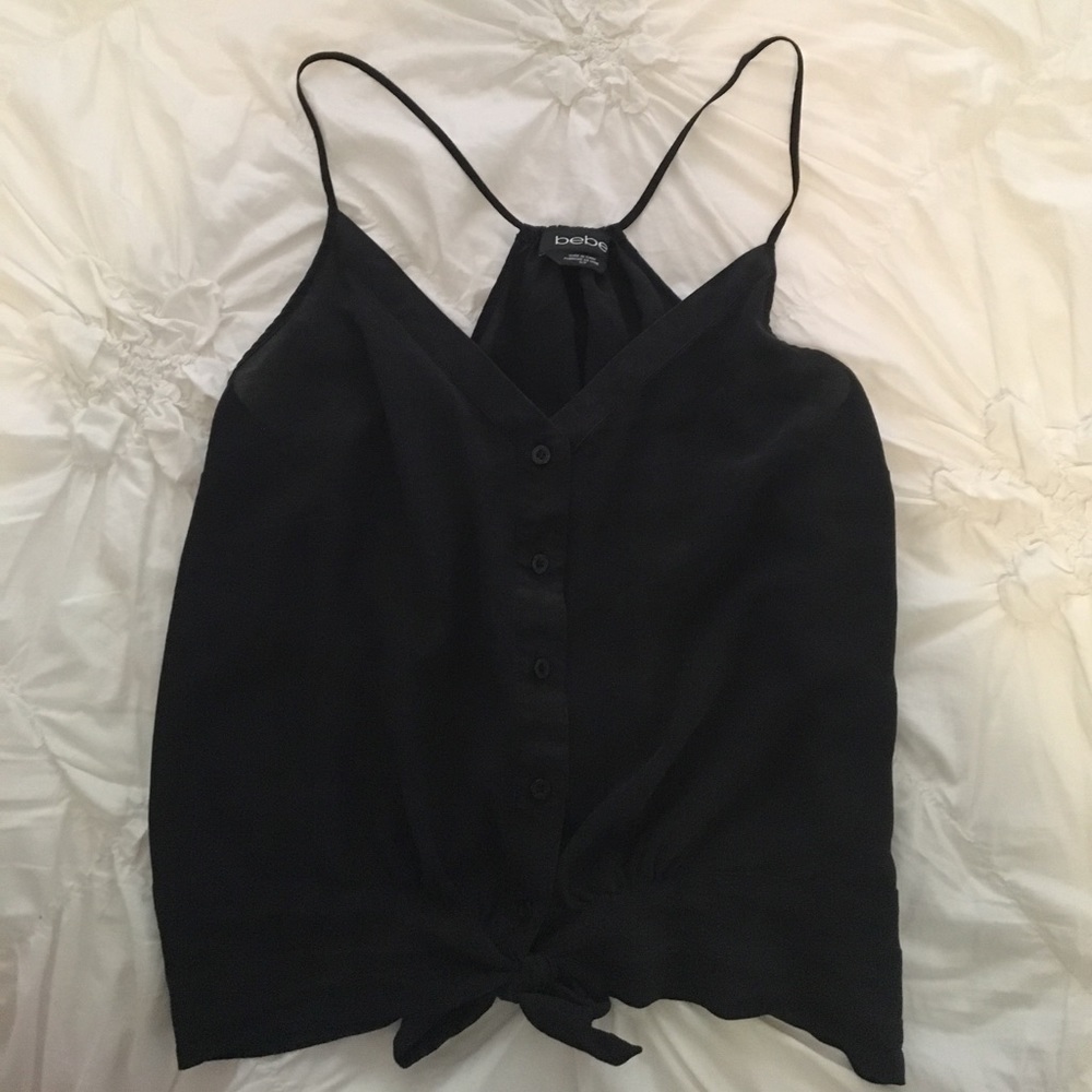 Bebe black button up tank