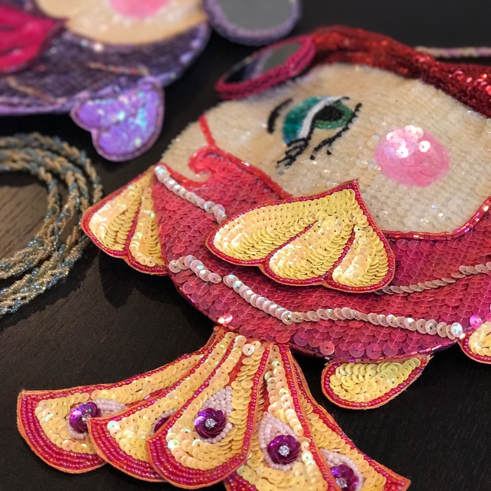 Katherine's Collection Kissing Fish sequin Purse