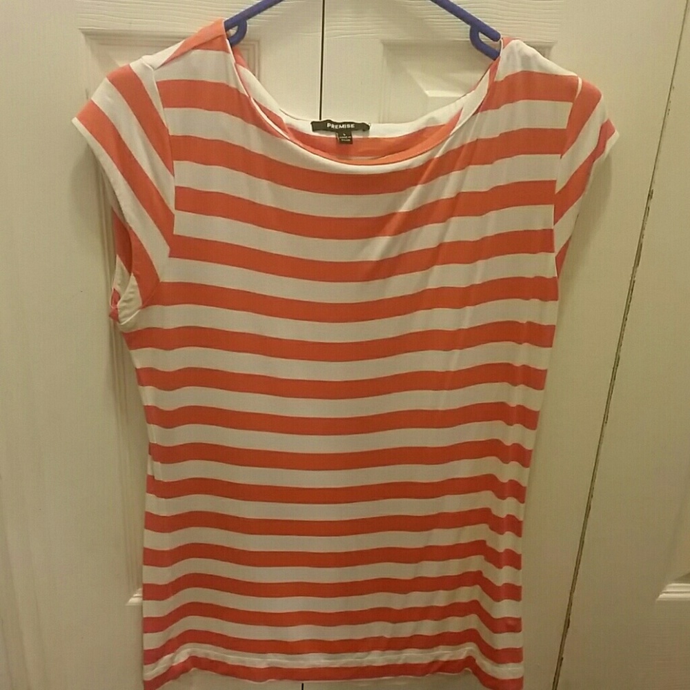 Orange and white stripped ahirt