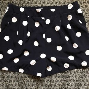 Forever 21 Polkadot navy and blue silky shorts