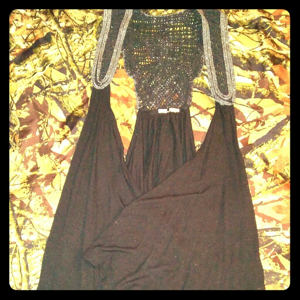 Black cotton with silver glints vest