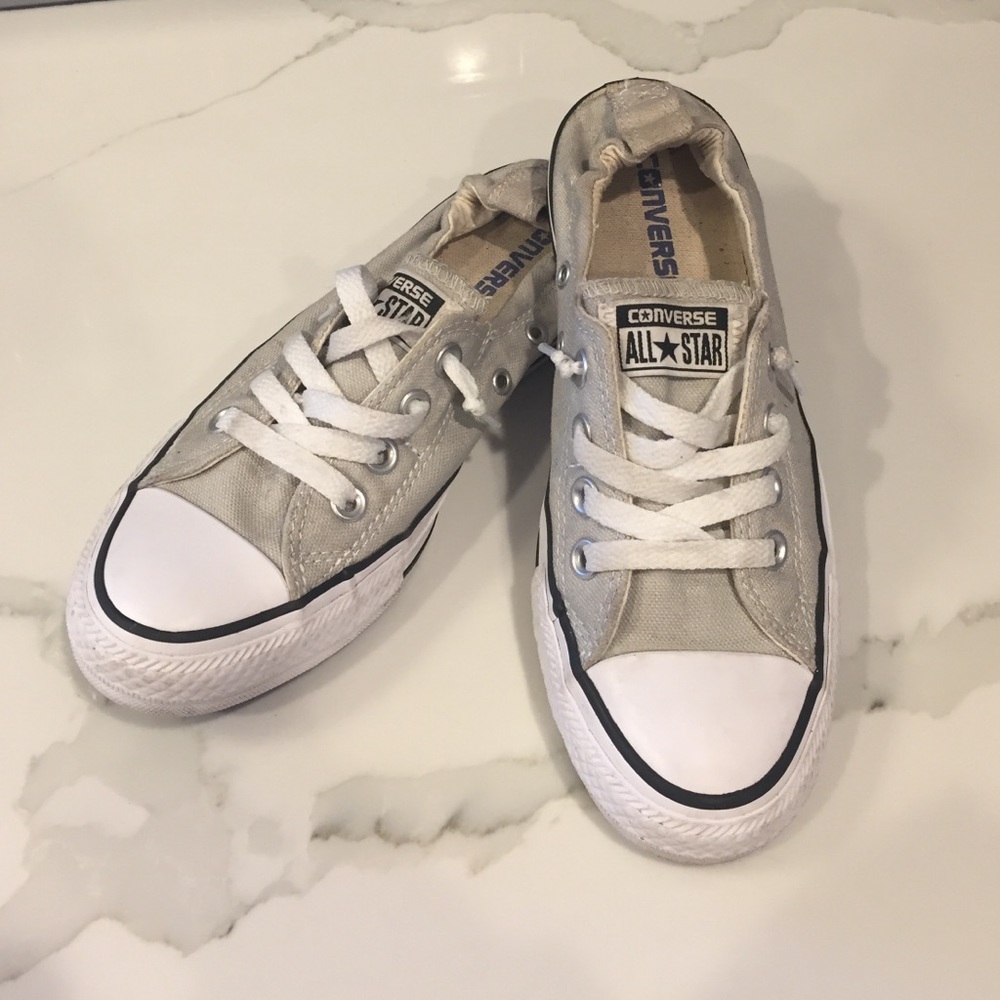 Gray slip on converse