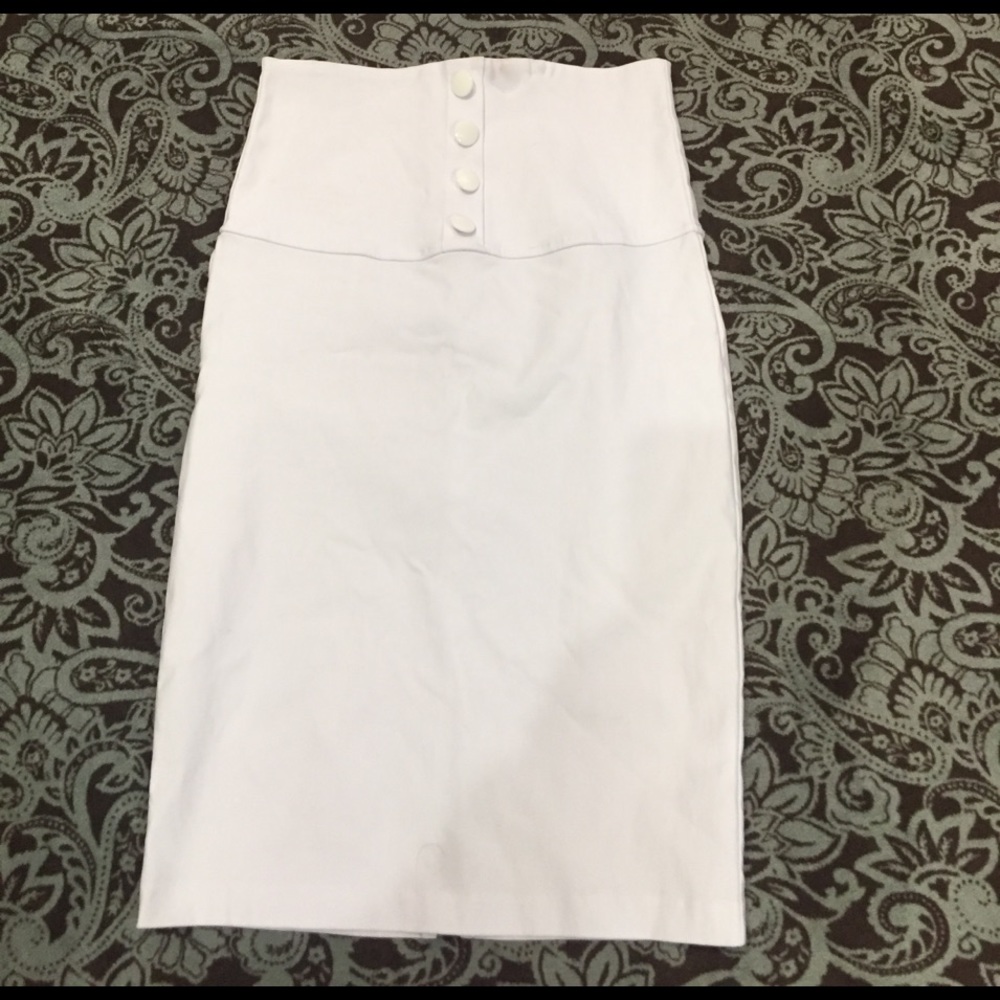 White high waisted pencil skirt - nwot