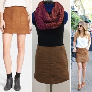 Hinge Faux Suede A-Line Minkskirt
