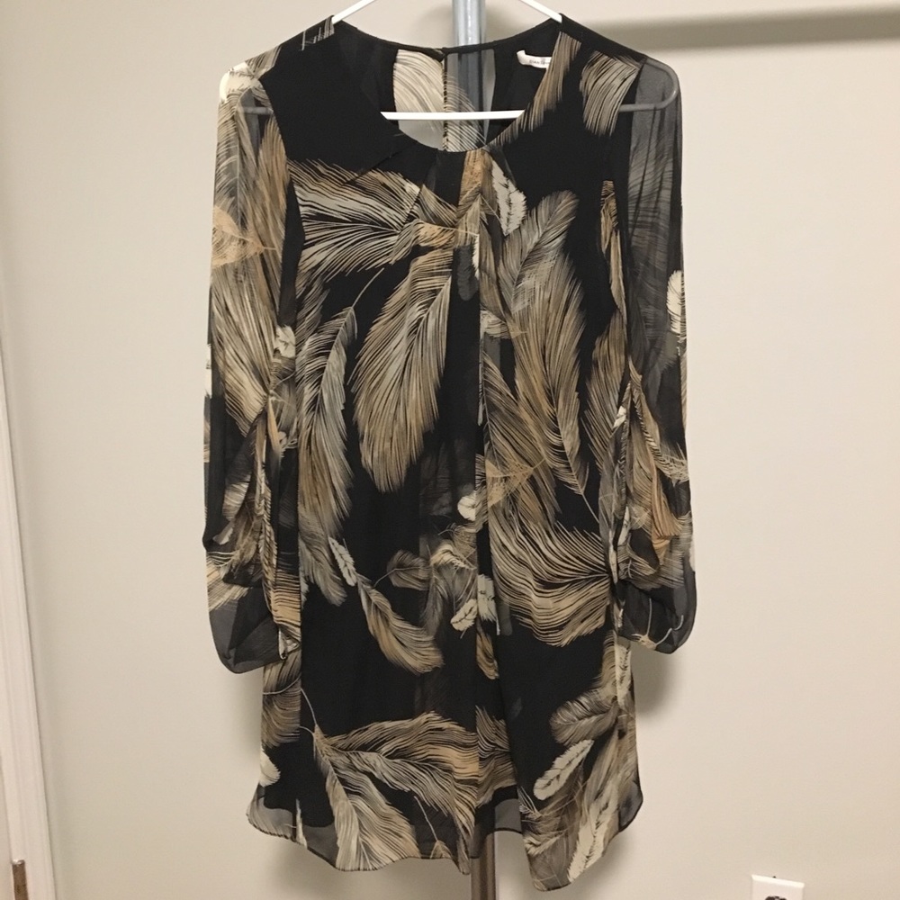 Diane Von Furstenberg Silk Feather Print Dress