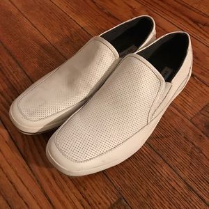 Steve Madden white slip ons
