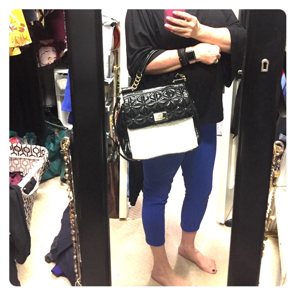 Authentic Sharif Black and white patent bag