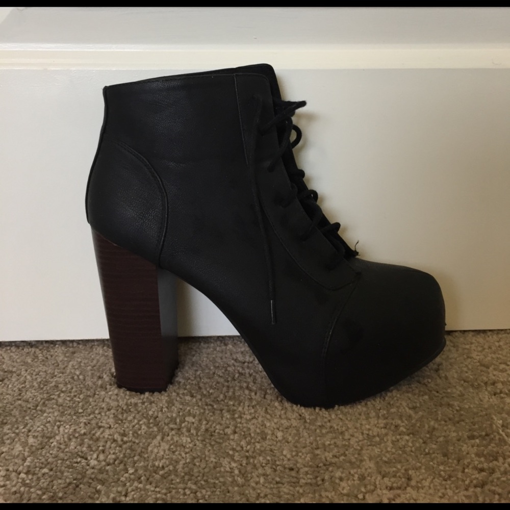 Platform lace up booties