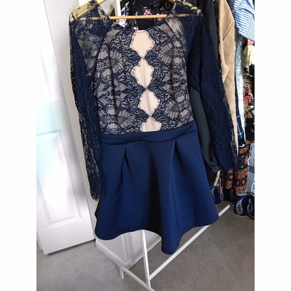 Blue Lace Dress - Picture 4 of 4