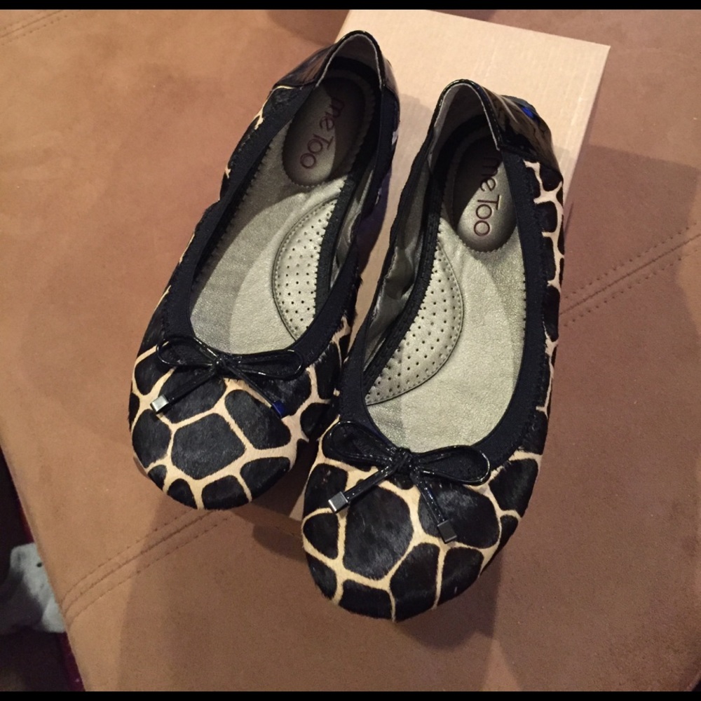 me Too ballet flats (giraffe print). Size 7.