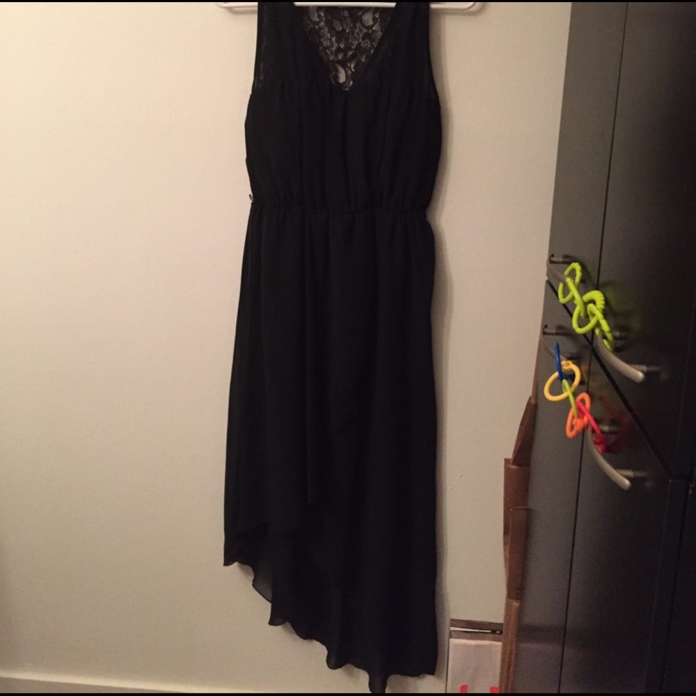 Asymmetrical formal black dress