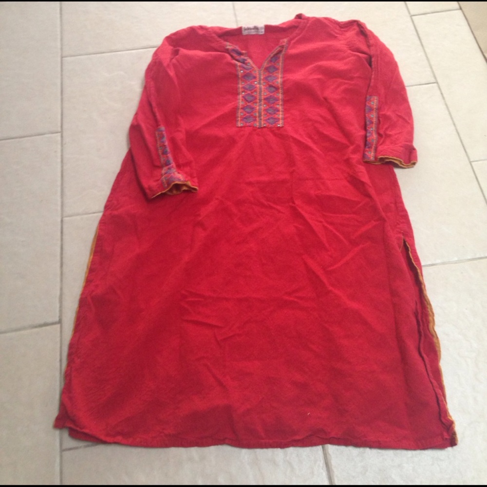 Last week posted cotton tunic embroidery detail