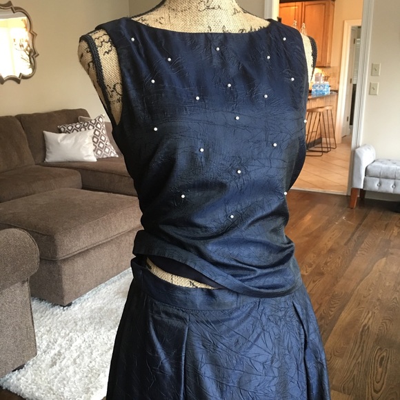 Navy/Black evening gown - Picture 3 of 4