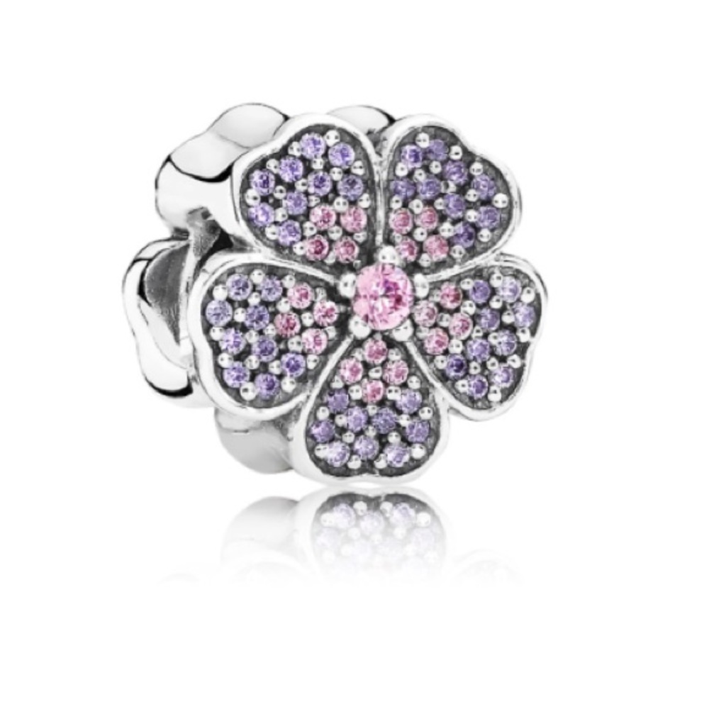 Pandora authentic Primrose pave silver charm