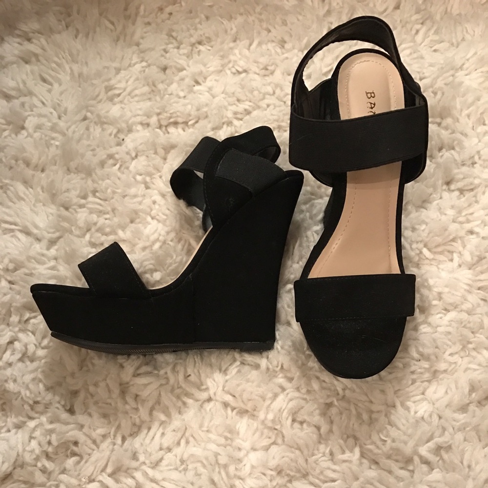 Brand new Black suede wedges
