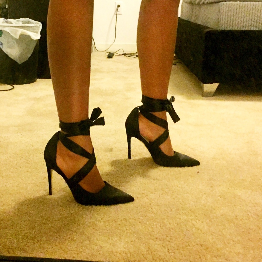 Satin Ballerina Tie Up Pumps