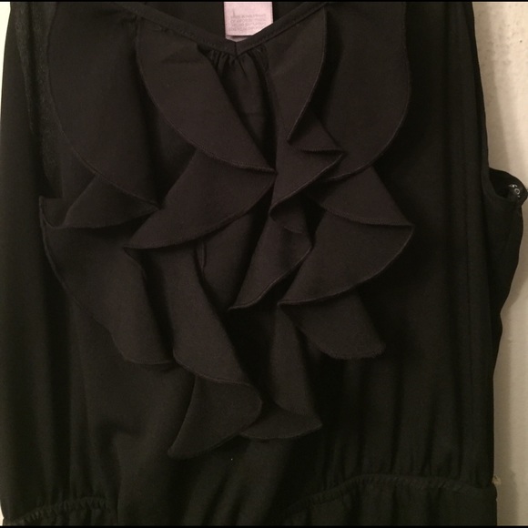 Racerback, high-low, ruffle front formal dress - Picture 2 of 4